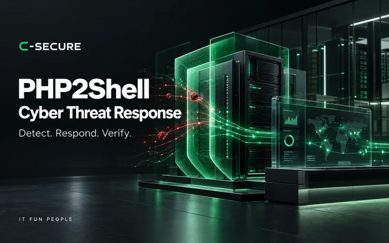 PHP2Shellの脅威からサーバーを保護するC-Secureのセキュリティ対応キービジュアル